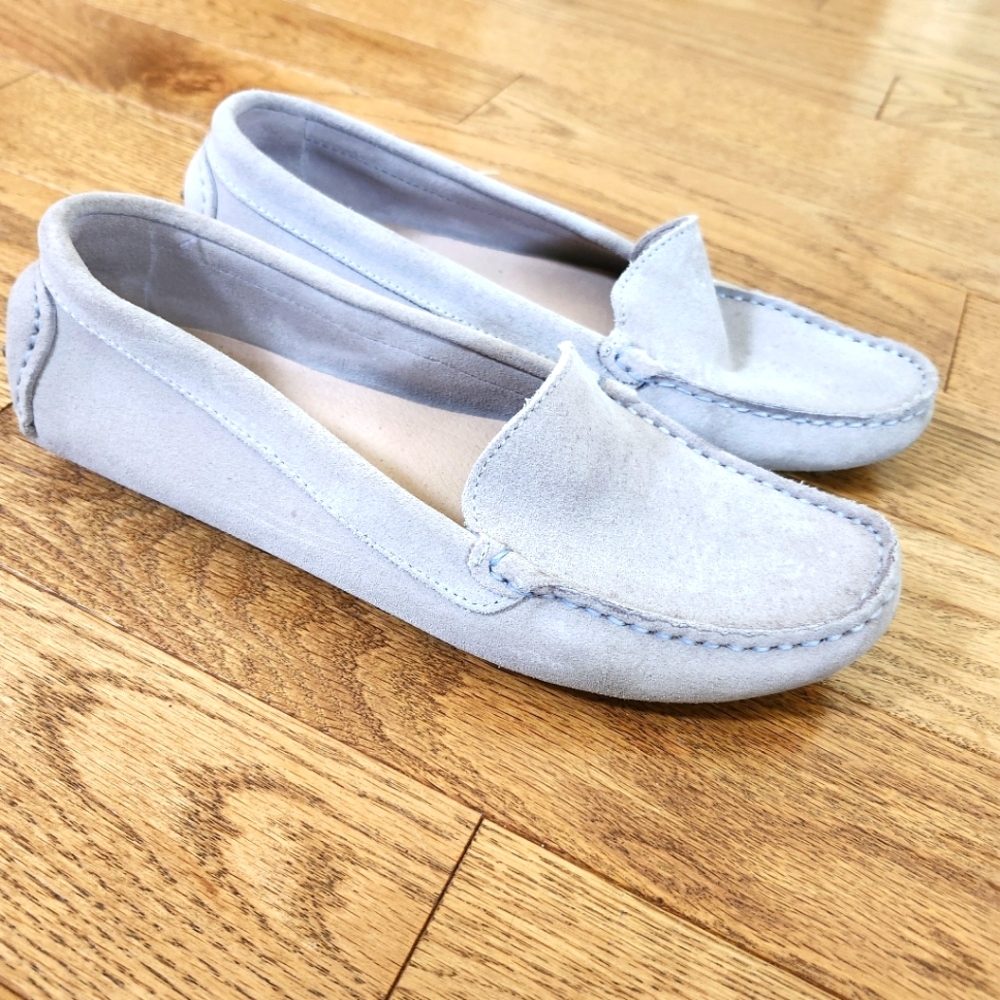 Grey Suede Loafers